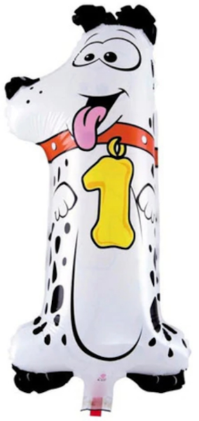 Kinder Folienballon «Zahl 1» in Tierform