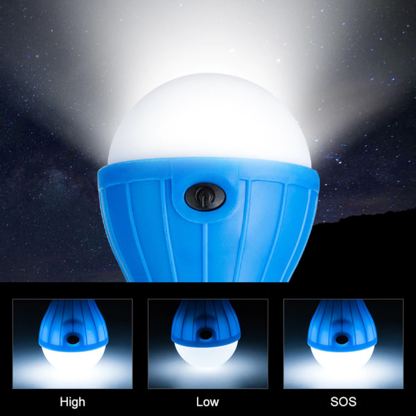 LED Campinglampe Blau mit Karabiner