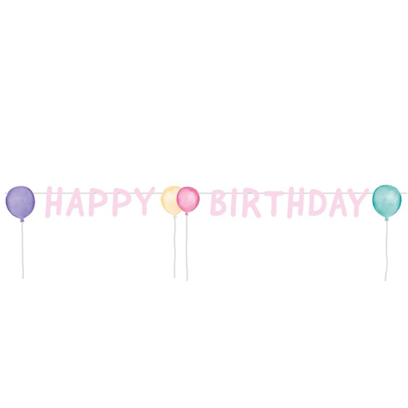 Partykette Happy Birthday Pastel 150cm