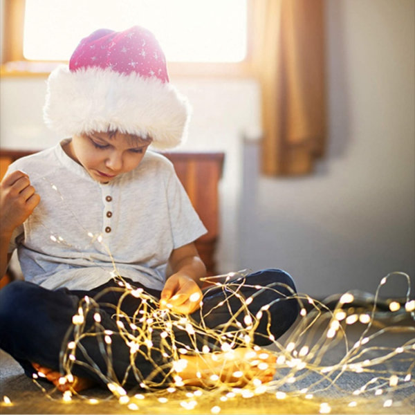 Deko Mini Draht Lichterkette 10-LEDs wasserfest 1 Meter - Weiss