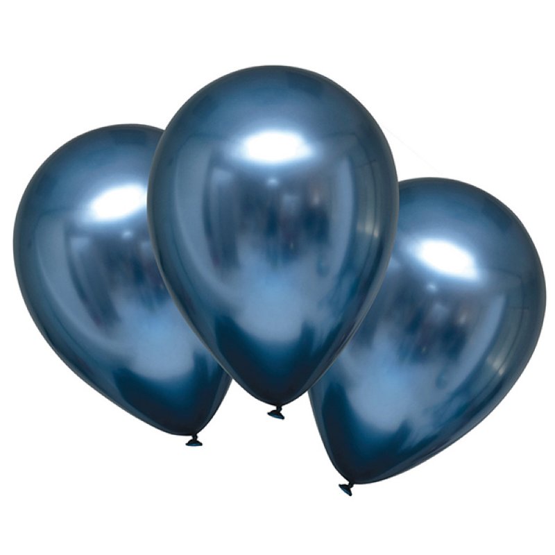 Latex-Ballon Blau Metallic-Glanz