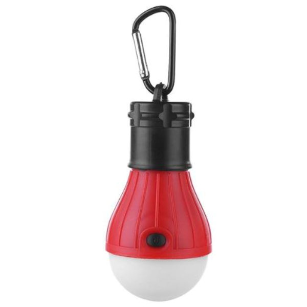 LED Campinglampe Rot mit Karabiner